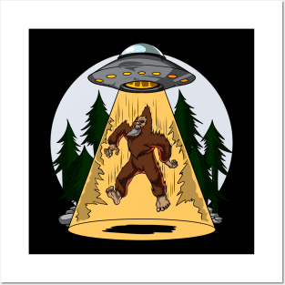 Bigfoot Alien Abduction Posters and Art